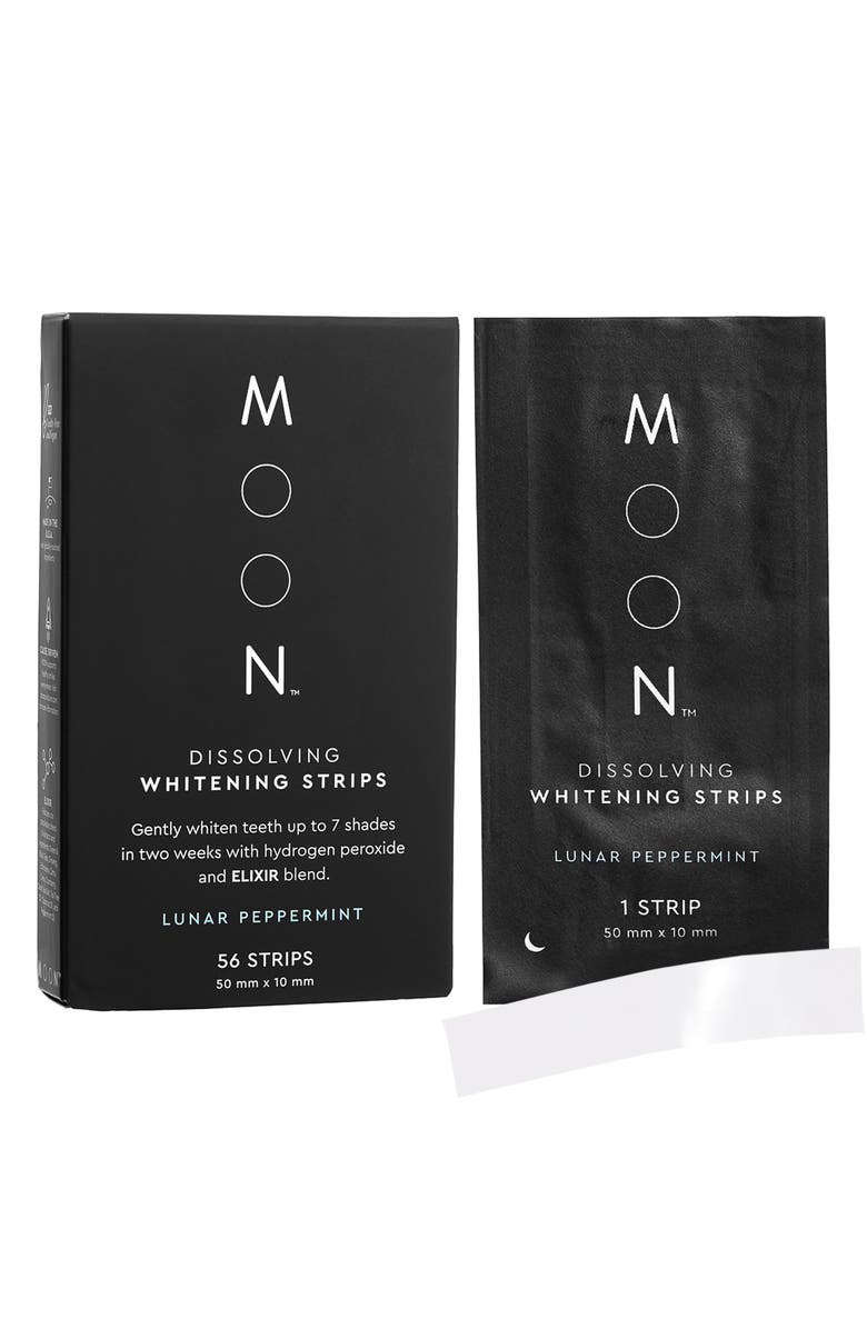 MOON Lunar Peppermint Dissolving Teeth Whitening Strips, Main, color, 