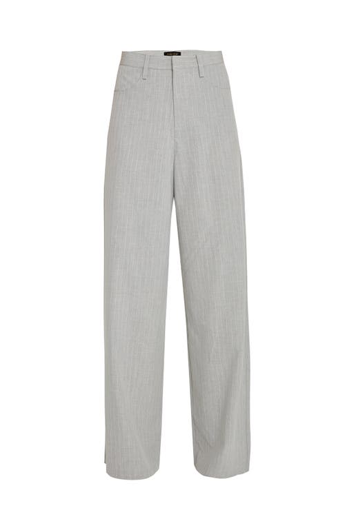 As By Df Luxembourg Pinstripe Baggy Trousers In Gray Pinstripe