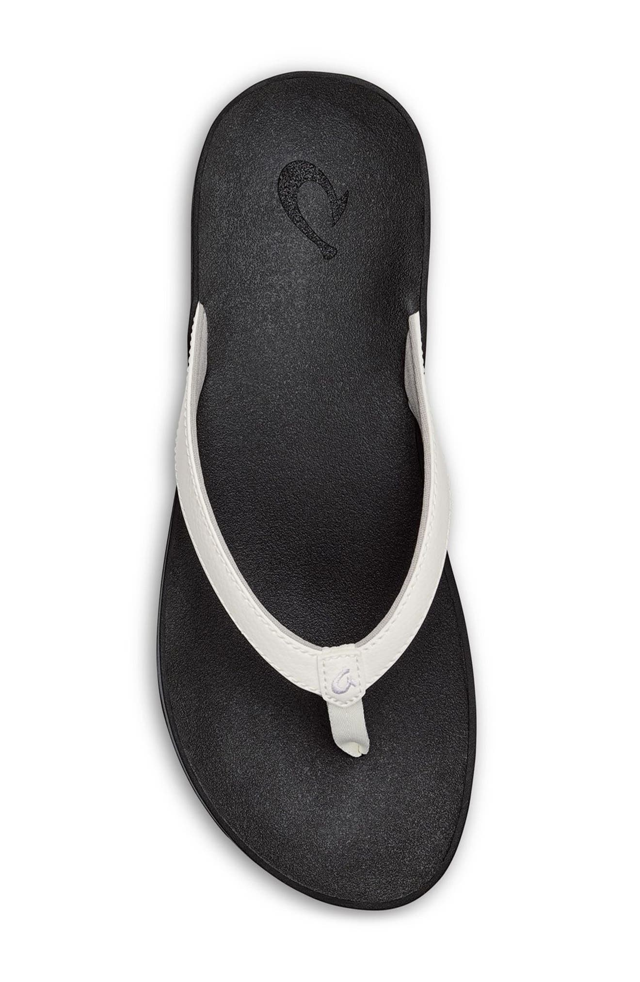 Puawe Flip Flop, Alternate, color, WHITE / BLACK