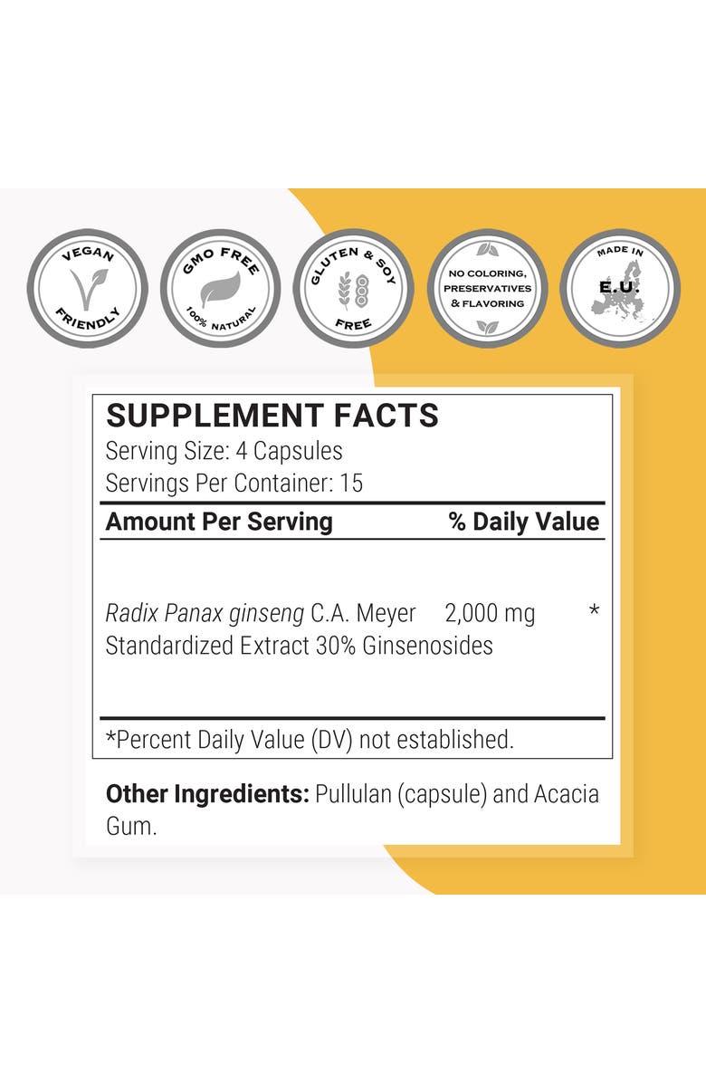SuperSmart Ginseng 30% 2000mg per Day, Alternate, color, NO COLOR