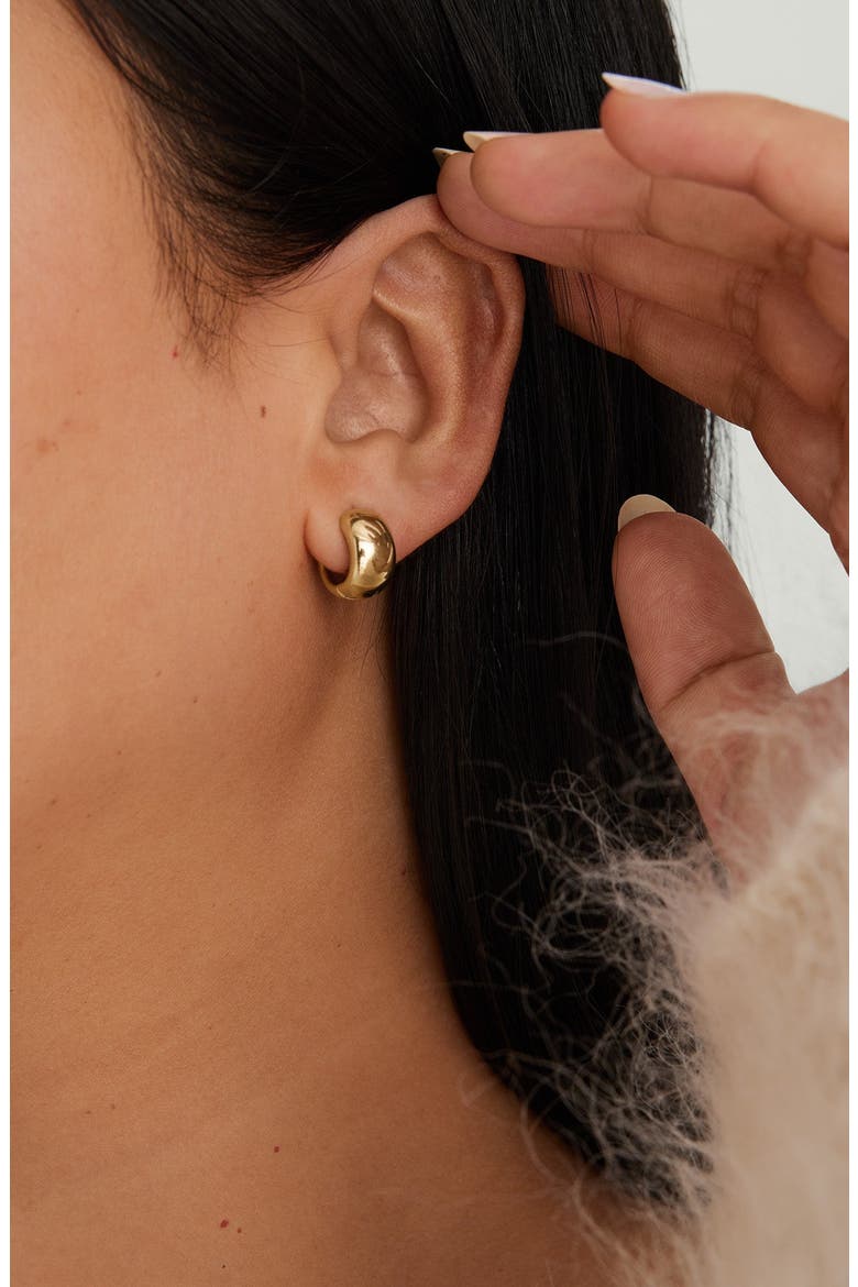Chunky Huggie Hoop Earrings, Alternate, color, 18k Gold Vermeil