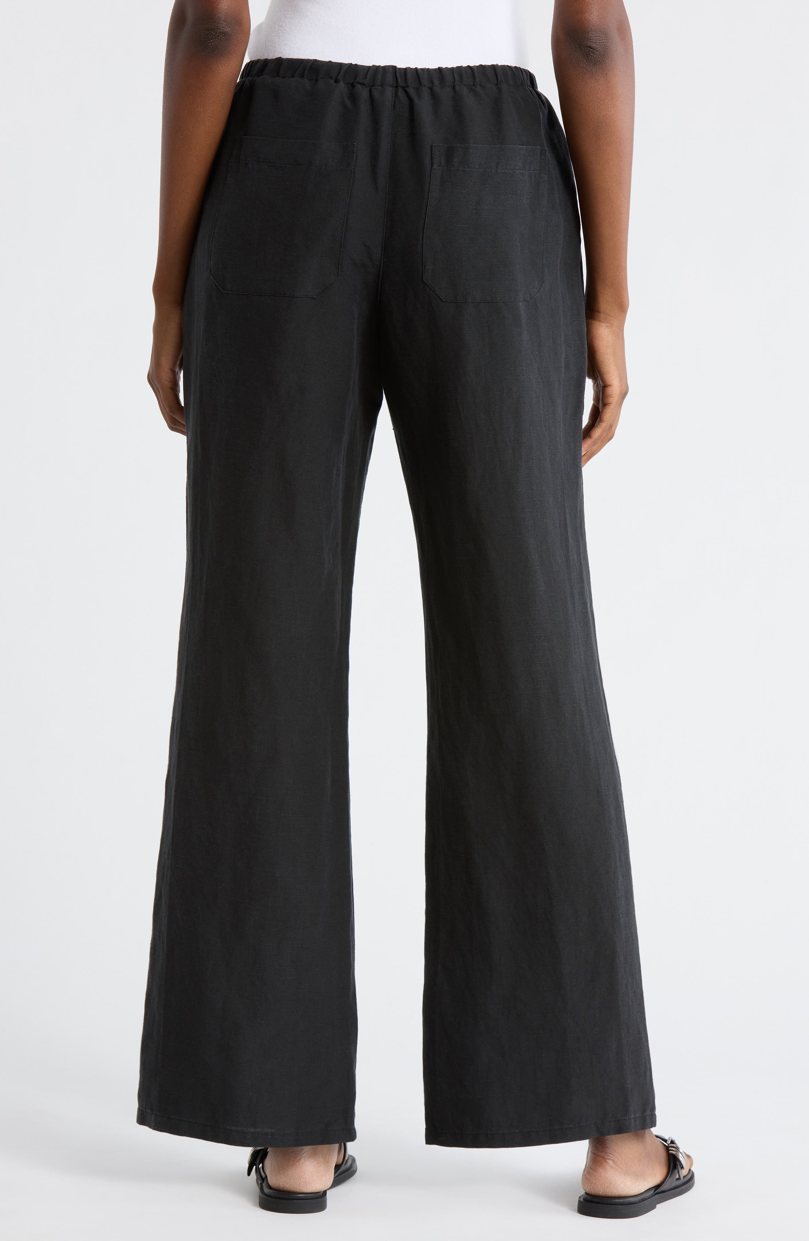 Linen Blend Straight Leg Pants - image 2