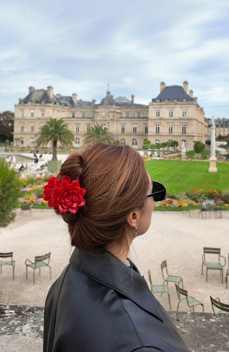 Solar Eclipse Gami Peony Flower Claw Clip, Alternate, color,