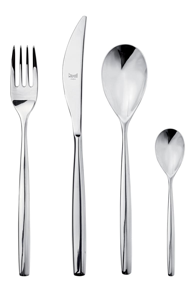 Stiria 24-Piece Flatware Set, Main, color, STAINLESS SHINY