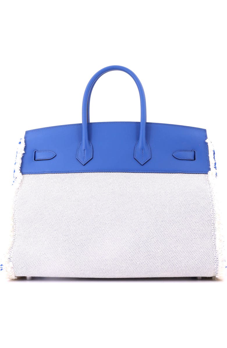 Pre-Owned Hermes Fray Fray Birkin Bag Toile and Swift 35, Alternate, color, Bleu France