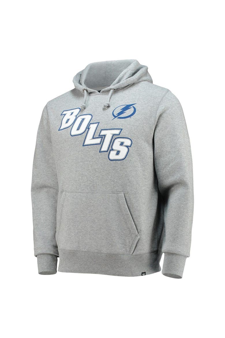 Men's '47 Heathered Gray Tampa Bay Lightning Pregame Headline Pullover Hoodie, Alternate, color, Heather Gray
