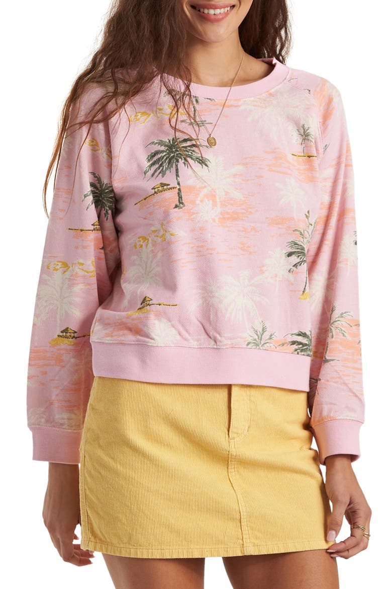 Sun Shrunk Crop Sweatshirt, Main, color, PINK MULTI