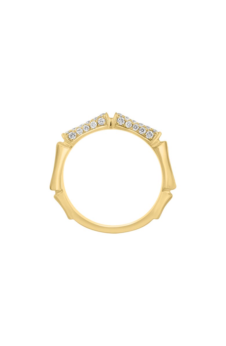 EFFY 14K Gold Pavé Diamond Textured Band Ring - 0.26ct., Alternate, color,