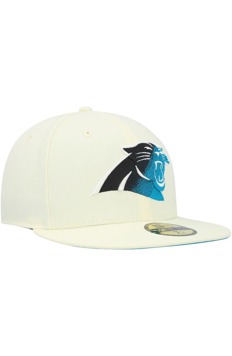 New Era Men's New Era Cream Carolina Panthers Chrome Color Dim 59FIFTY Fitted Hat, Alternate, color, 