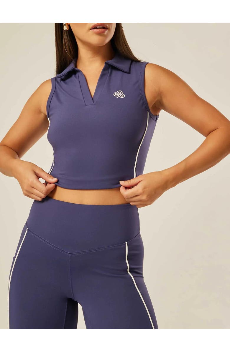 Be Athletica Core Polo Tank, Alternate, color, Patriot Blue
