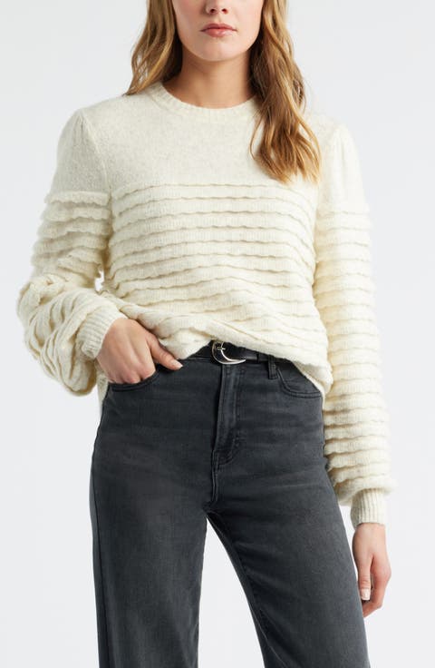 Scalloped Crewneck Sweater