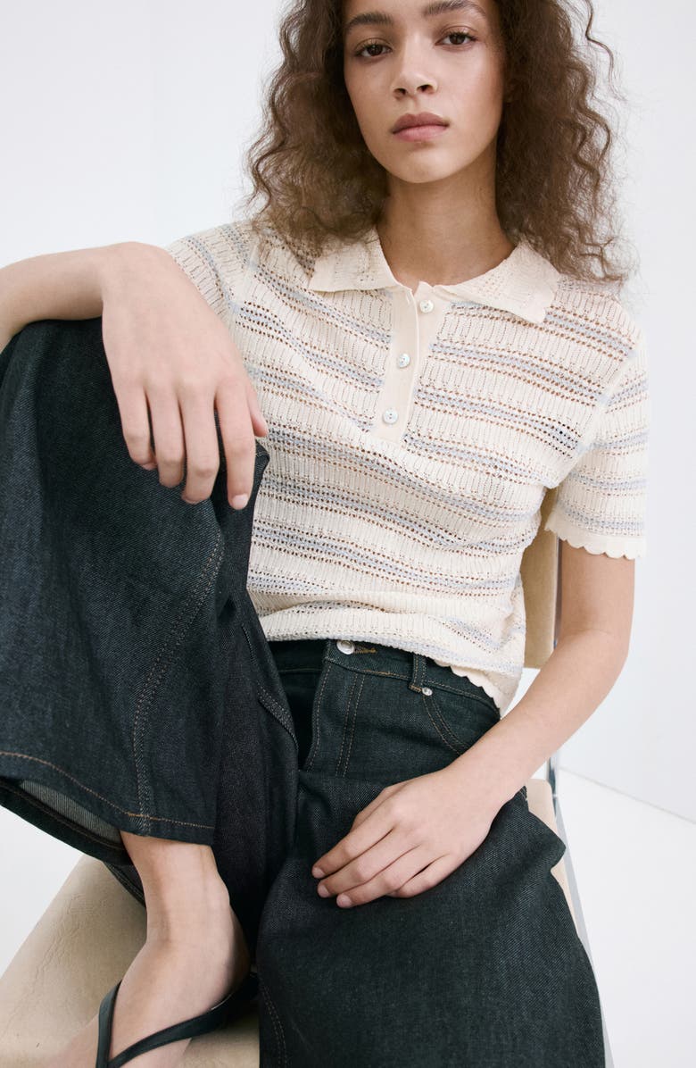 MANGO Stripe Open Stitch Cardigan, Alternate, color,