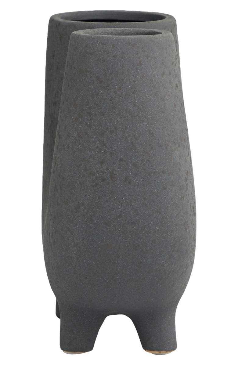 GINGER BIRCH STUDIO U-Shape Ceramic Vase, Alternate, color, Dark Gray