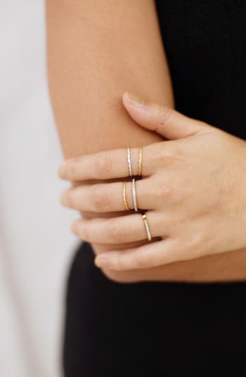 【MONICA VINADER】18KYGヴェルメイユ Corda Skinny リング Corda Skinny Ring in Sterling Silver | Jewellery by Monica