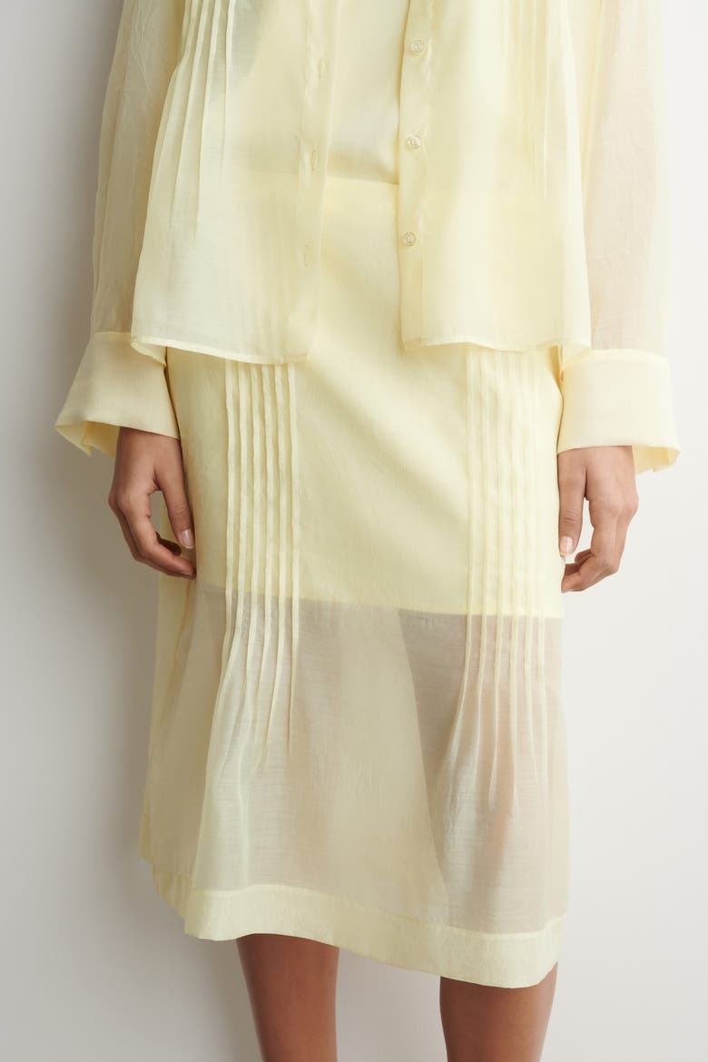 Sheer Pintucked Skirt, Alternate, color, YELLOW
