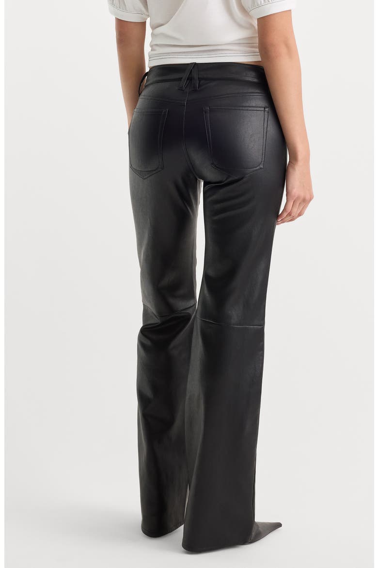 Better Than Leather Low Rise Bootcut Faux Leather Pants, Alternate, color, BLACK001
