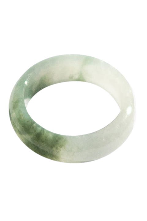 Koi Mottled green jade ring