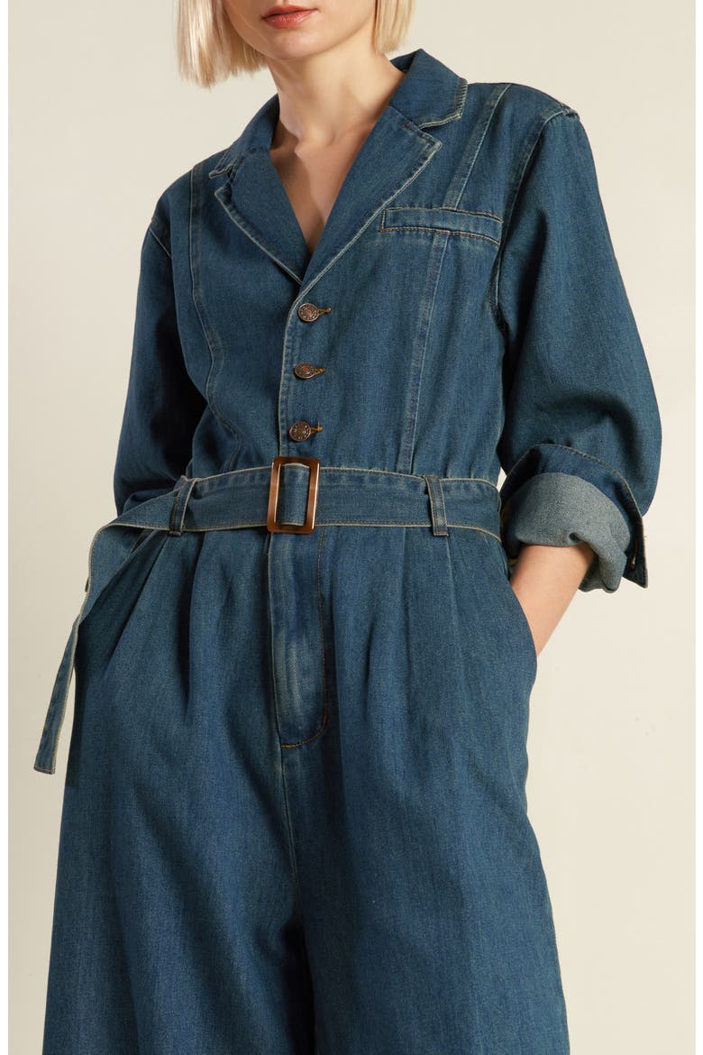 Long Sleeve Denim Jumpsuit, Alternate, color, INDIGO DENIM