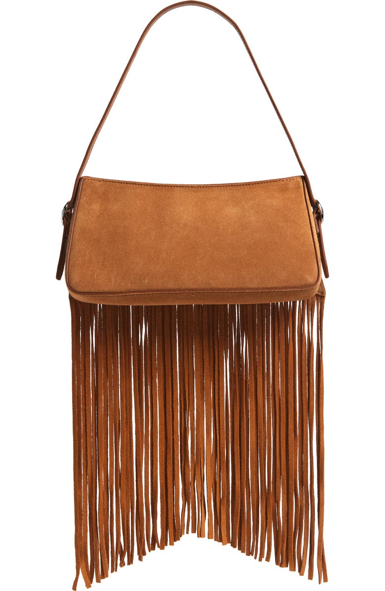 Coperni Belt Fringe Leather Baguette Bag, Alternate, color,