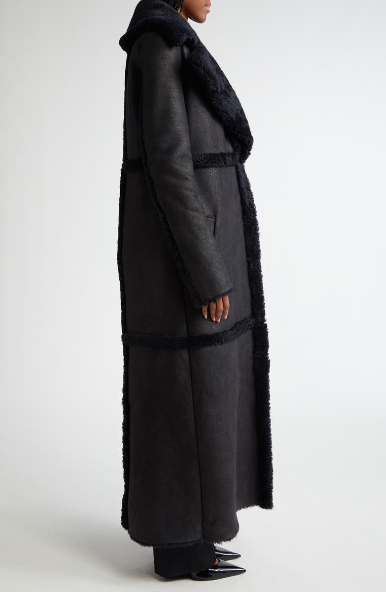 LaQuan Smith Genuine Shearling Long Coat, Alternate, color, 
