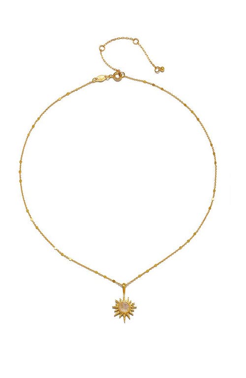 Satya Jewelry North Star Moonstone Starburst Necklace In Gold