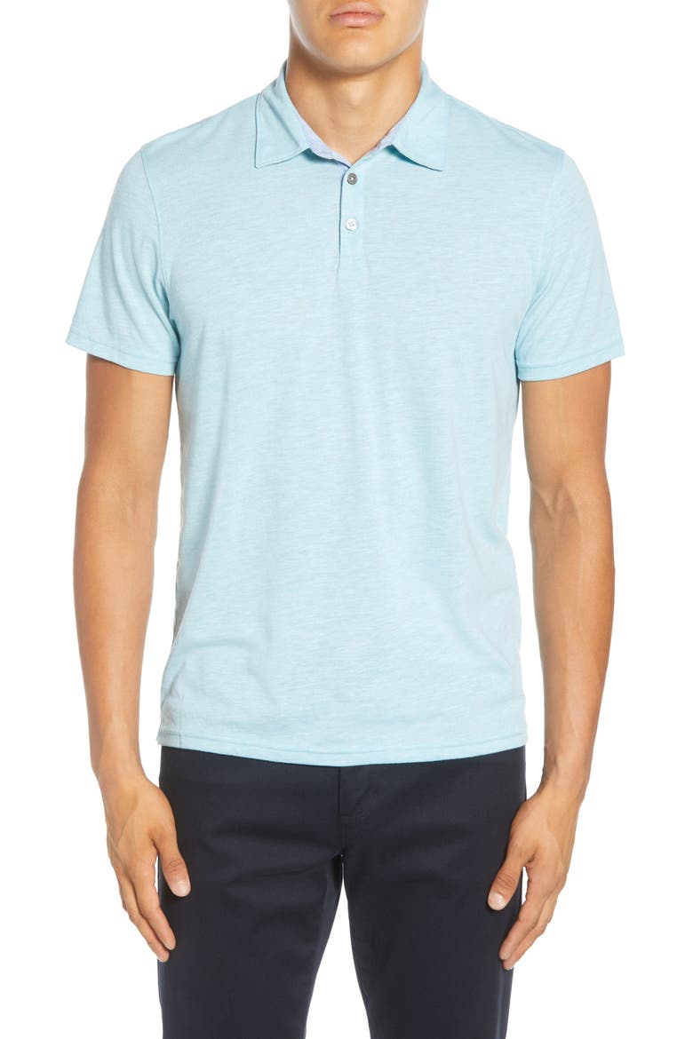 Liff Regular Fit Slub Polo, Main, color, AQUA