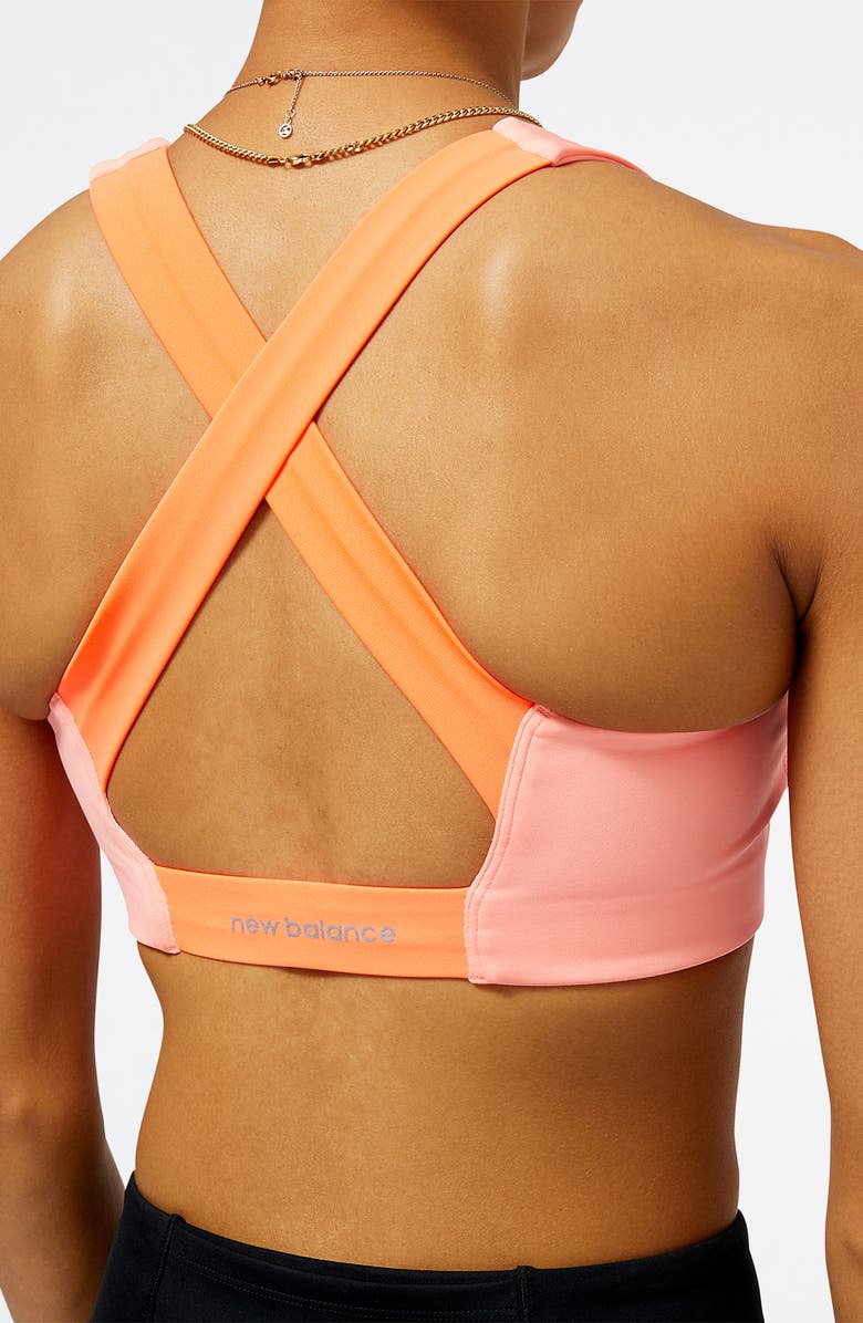 New Balance Fuel Crossback Sports Bra, Alternate, color, Pink