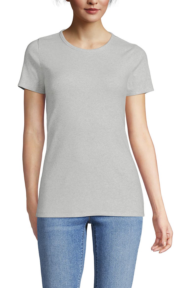 Cotton Rib T-shirt, Main, color, Soft Light Gray Heather