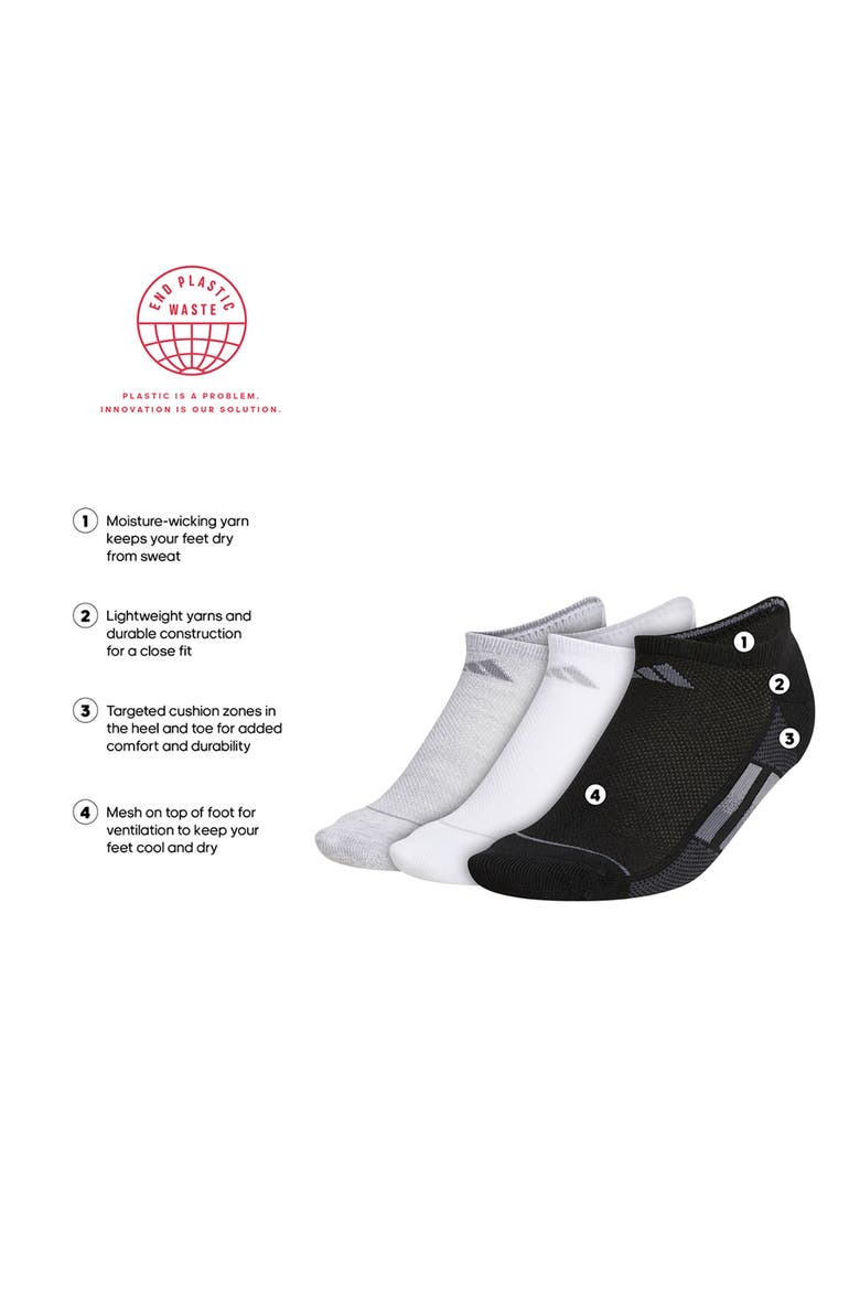 Superlite Stripe No Show Socks - Pack of 3, Alternate, color, BLACK