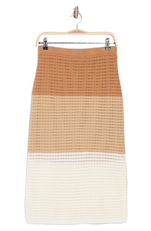Rachel Rachel Roy Colorblock Open Knit Skirt In Macaroon Parchment Egret