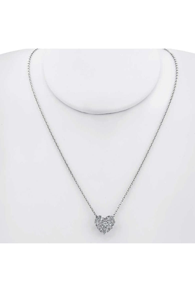 3/4Ct Diamond Heart Pendant 14k Gold 18" Necklace, Alternate, color, 14k White Gold