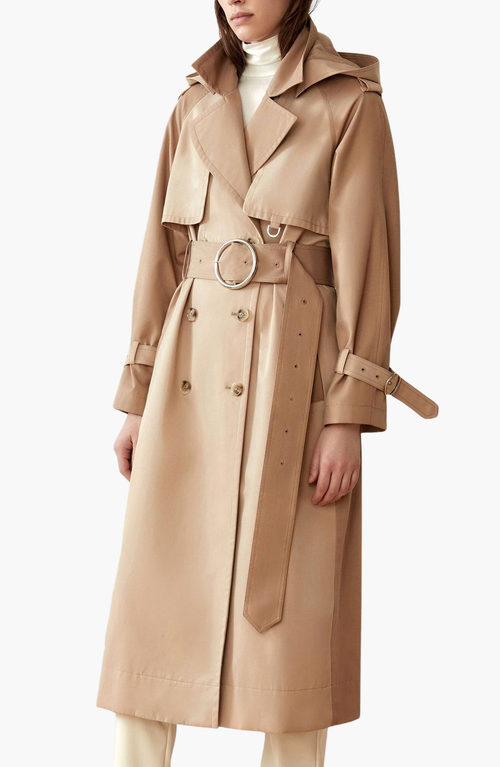 Caalo Women's Sustainable Water Resistant Cotton Trench Coat In Light Beige
