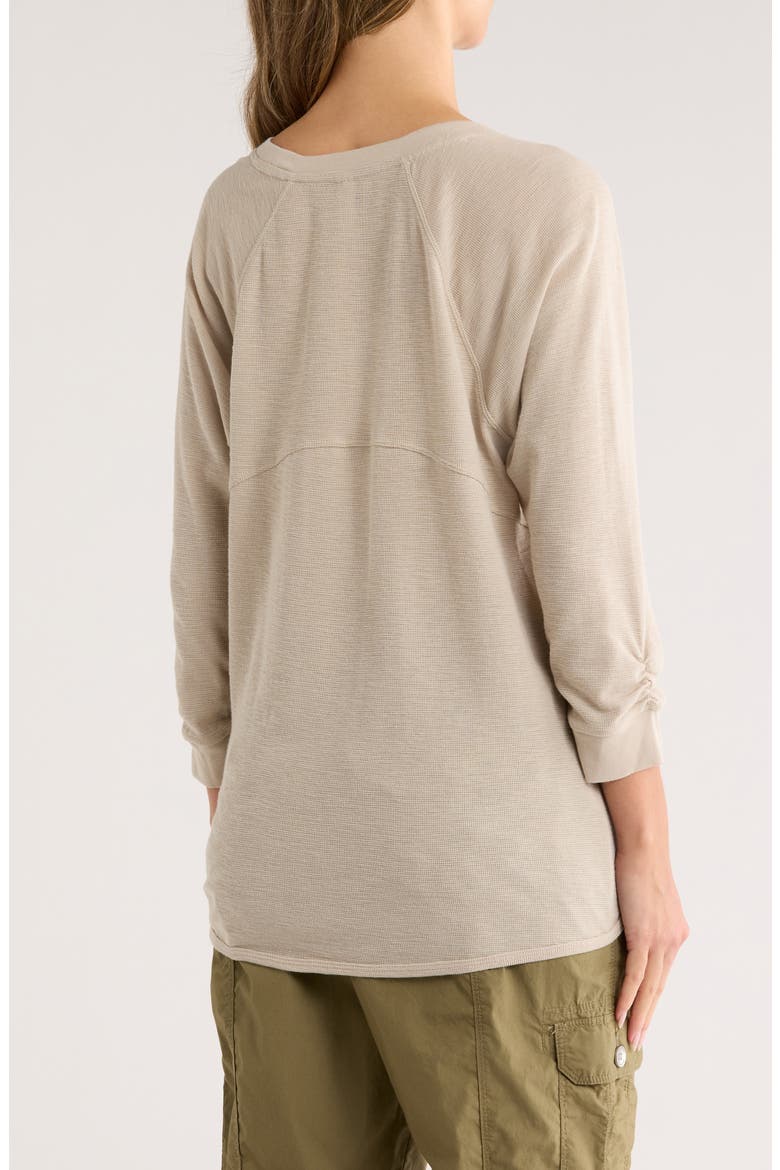 Slub Waffle High-Low T-Shirt, Alternate, color, PEBBLE