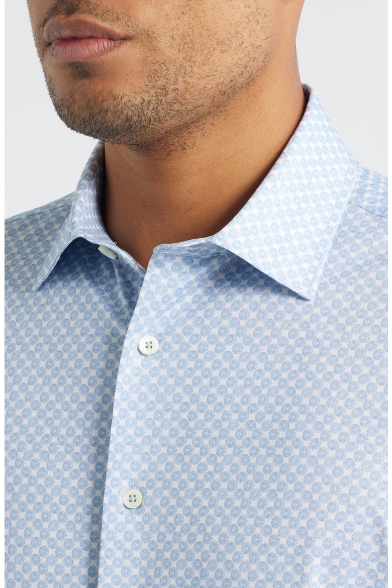 Miles OoohCotton® Print Short Sleeve Button-Up Shirt, Alternate, color, CLASSIC BLUE