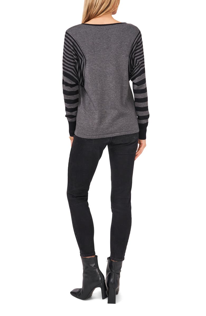 Vince Camuto Stripe Sleeve Sweater, Alternate, color,