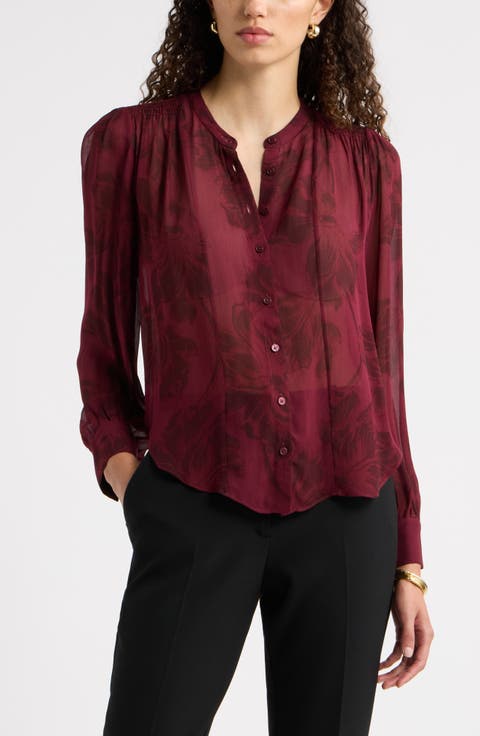Shirred Chiffon Shirt