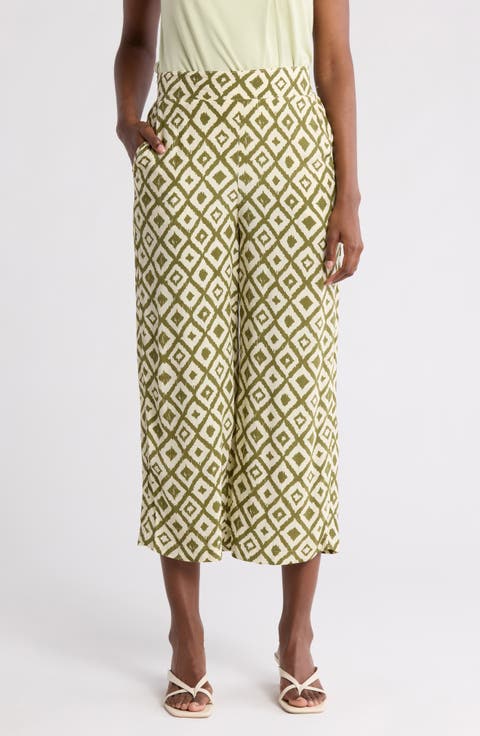 Ankle Crop Wide Leg Palazzo Pants