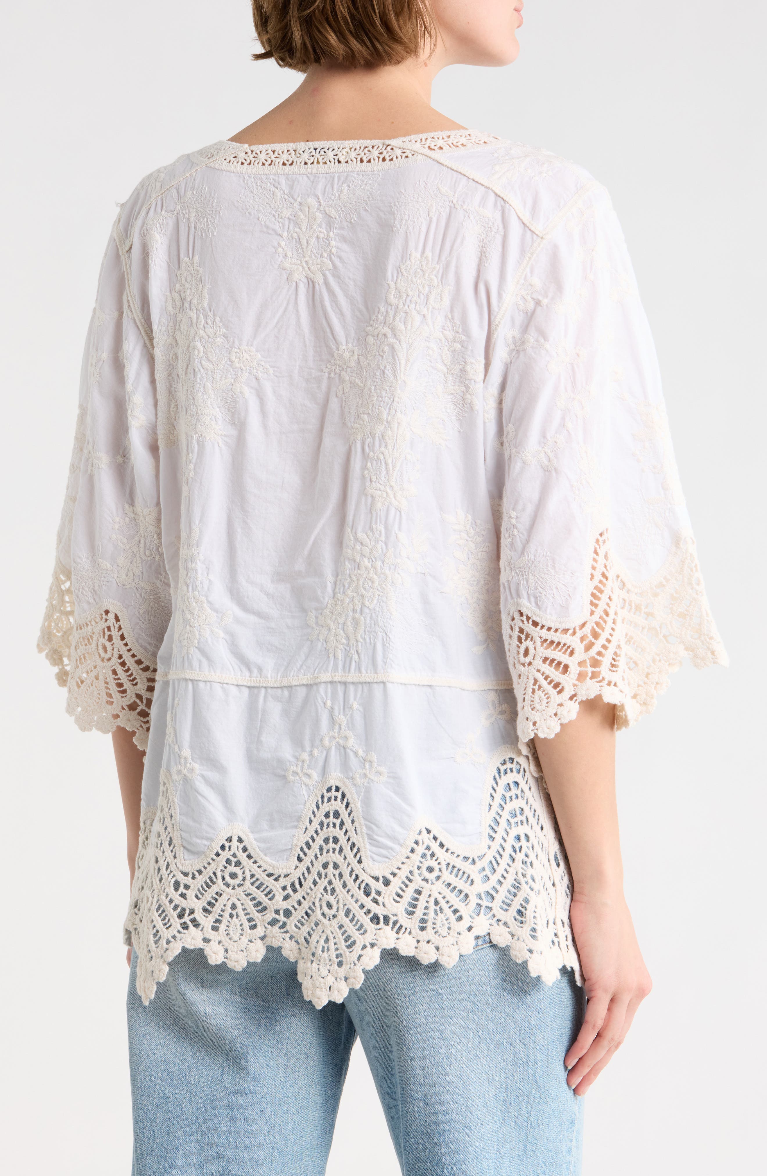 Crochet Cotton Peplum Top - image 2