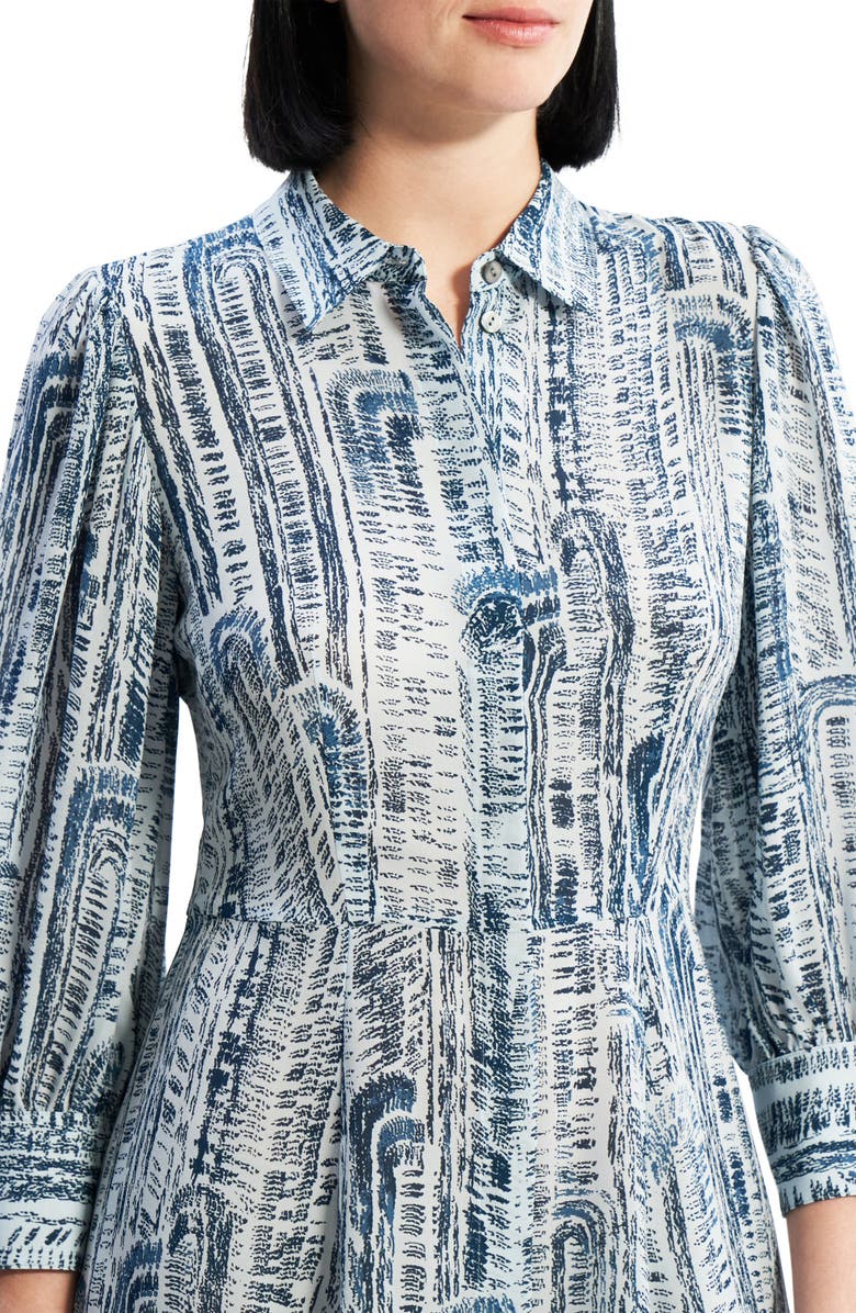 Theory Vol Silk Mini Shirtdress, Alternate, color,