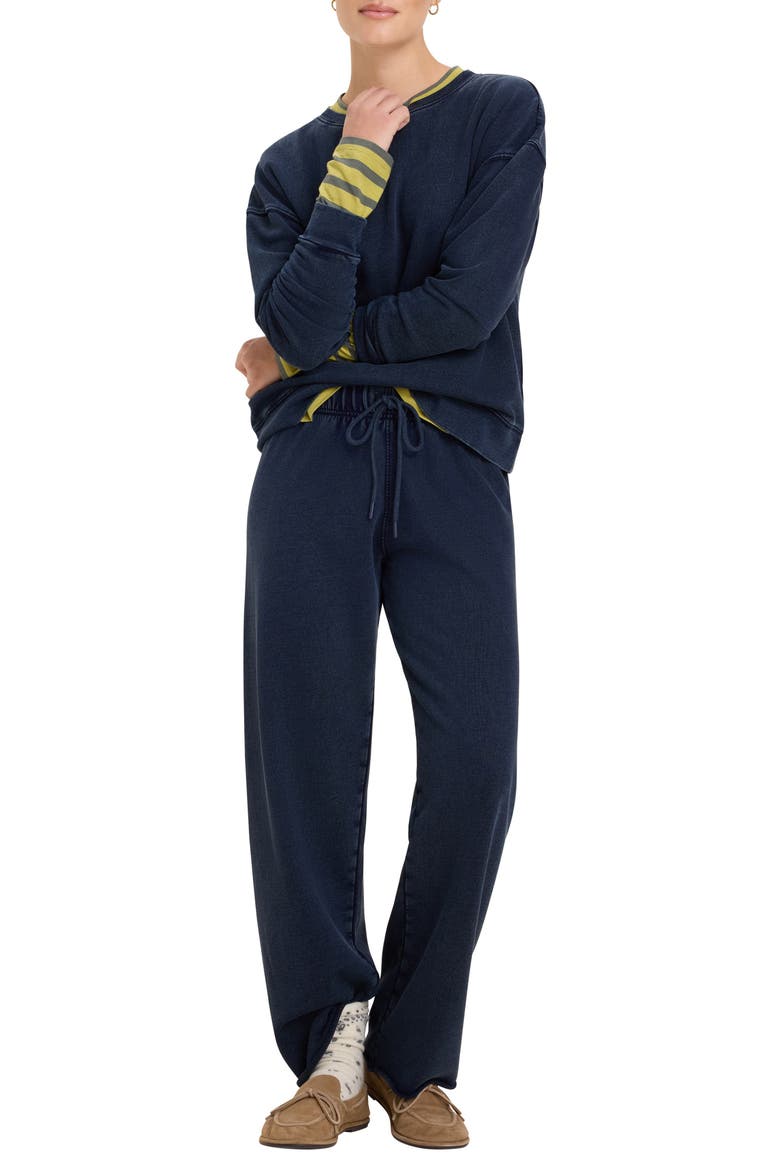 Cotton Terry Crewneck Sweatshirt, Alternate, color, DARK INDIGO
