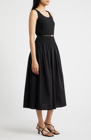 Anne Klein Sleeveless Mixed Media Midi Dress