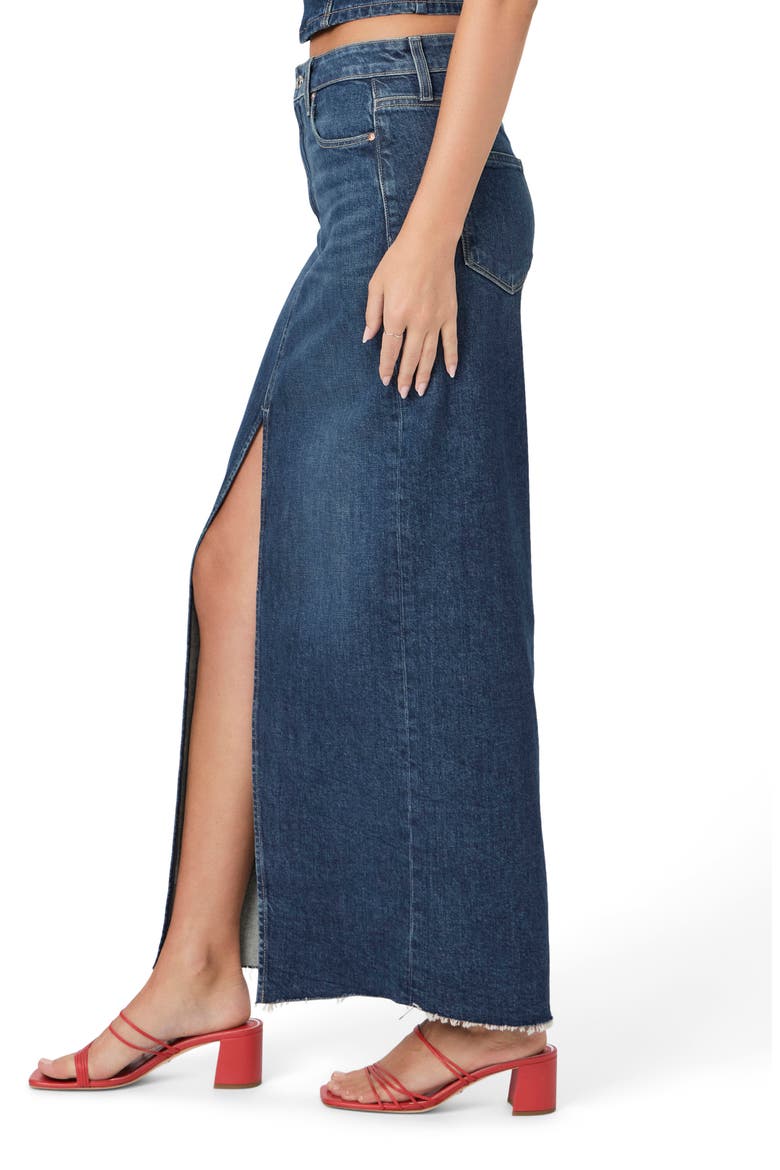 Angela Raw Hem Denim Maxi Skirt, Alternate, color, SKETCHBOOK