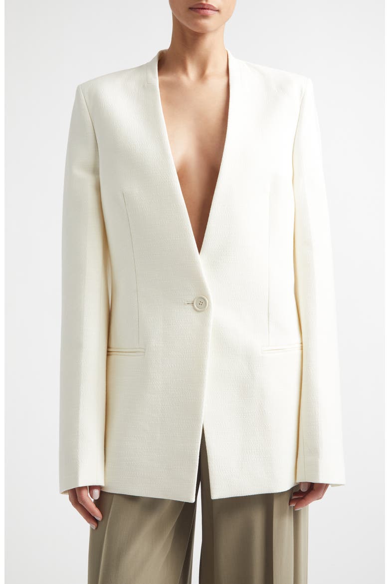 Basket Weave Blazer, Main, color, ECRU