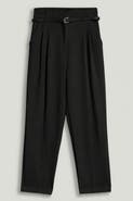 Nocturne Belted Pleat Front Tapered Trousers