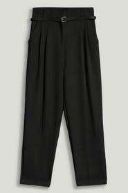 Nocturne Belted Pleat Front Tapered Trousers
