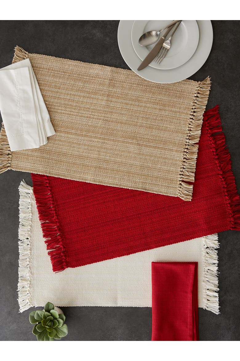 Tango Red Variegated Placemat & Napkin Set/8, Alternate, color, Tango Red