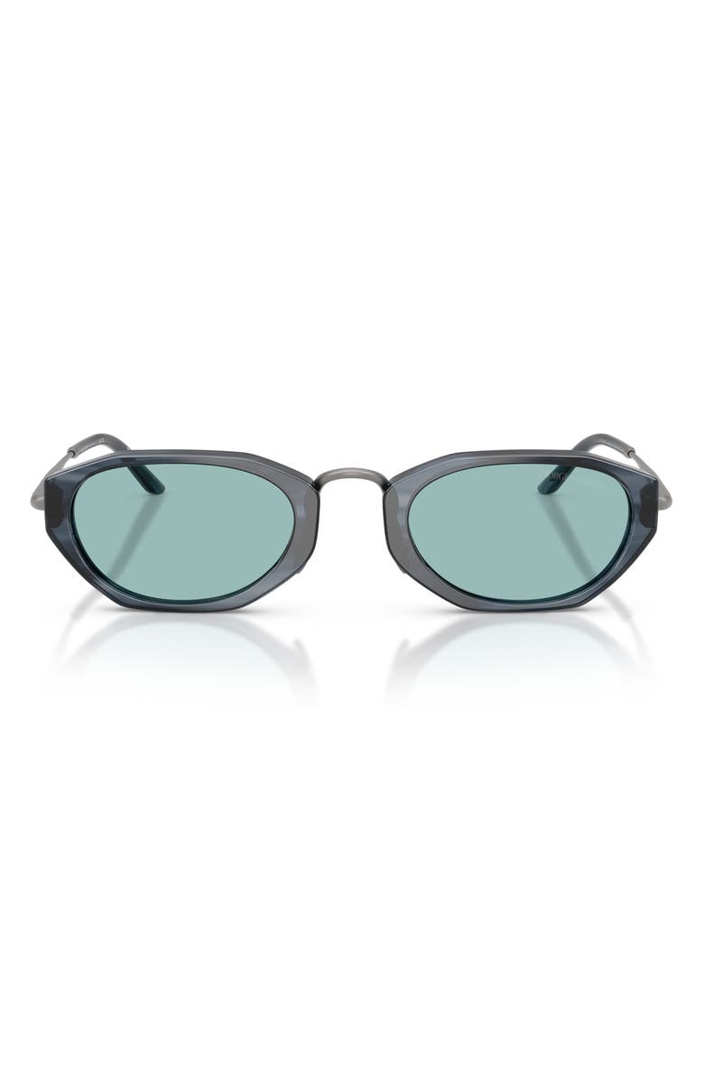 AX Armani Exchange 50mm Polarized Irregular Oval Sunglasses, Main, color, 