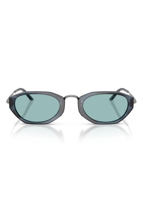 50mm Polarized Irregular Oval Sunglasses