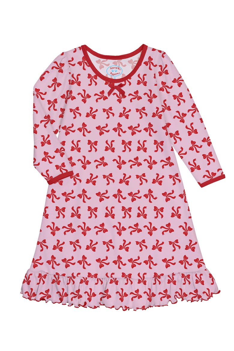 Long Sleeve Classic Nightgown, Main, color, Red Bows
