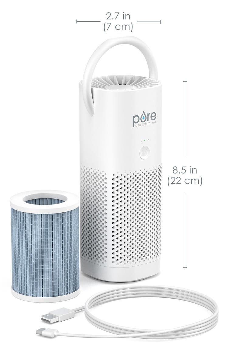 PureZone Mini Portable True HEPA Air Purifier - White, Alternate, color, WHITE
